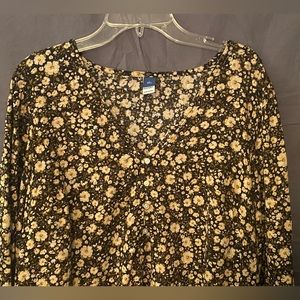 Old Navy Tunic/Blouse; Large Tall; Black and Cream; EUC